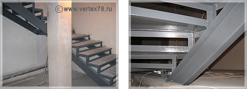 лестница металлическая в коттедже